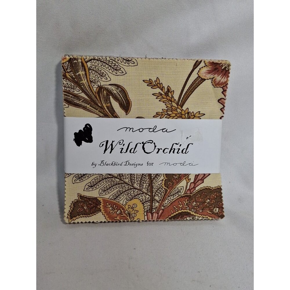 Wild Orchid Charm Pack by Blackbird Designs for Moda Fabrics, 5" x 5",